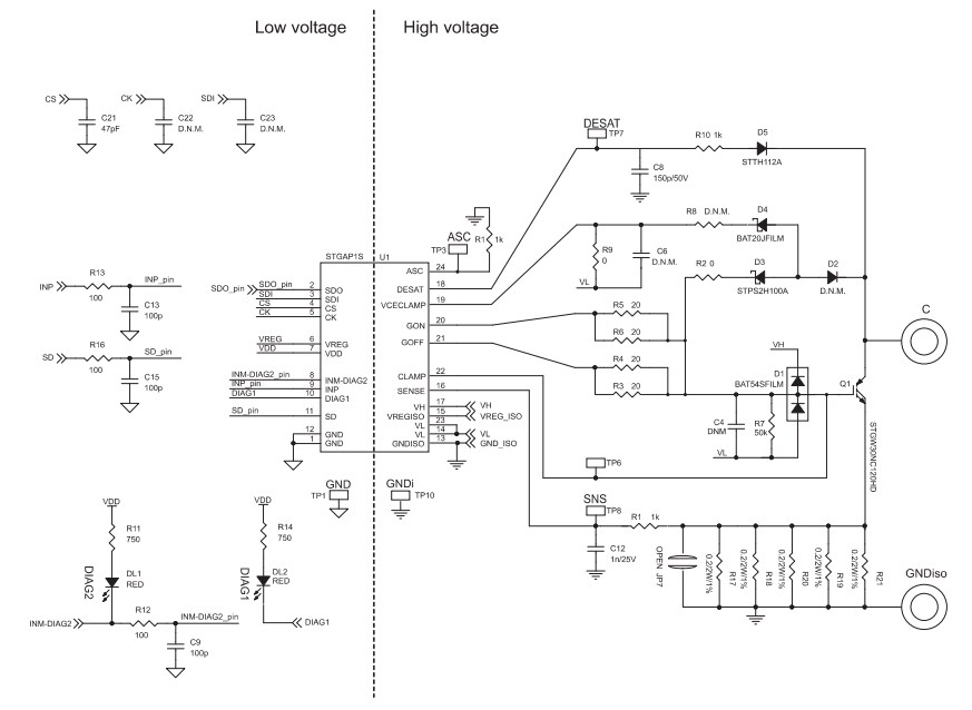 Schematic - STMicroelectronics EVALSTGAP1BS Demonstration Board